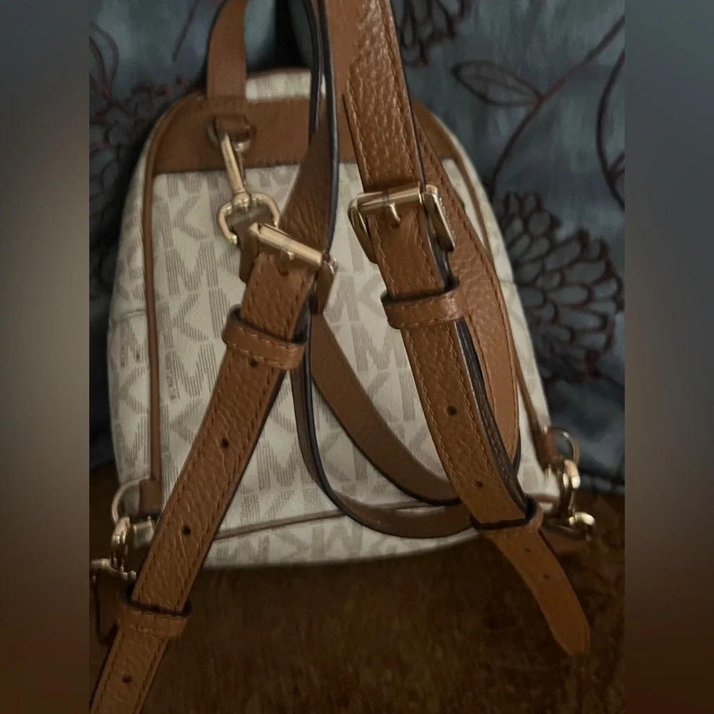 Michael Kors Beige and Brown Mini Backpack - Picture 5 of 14